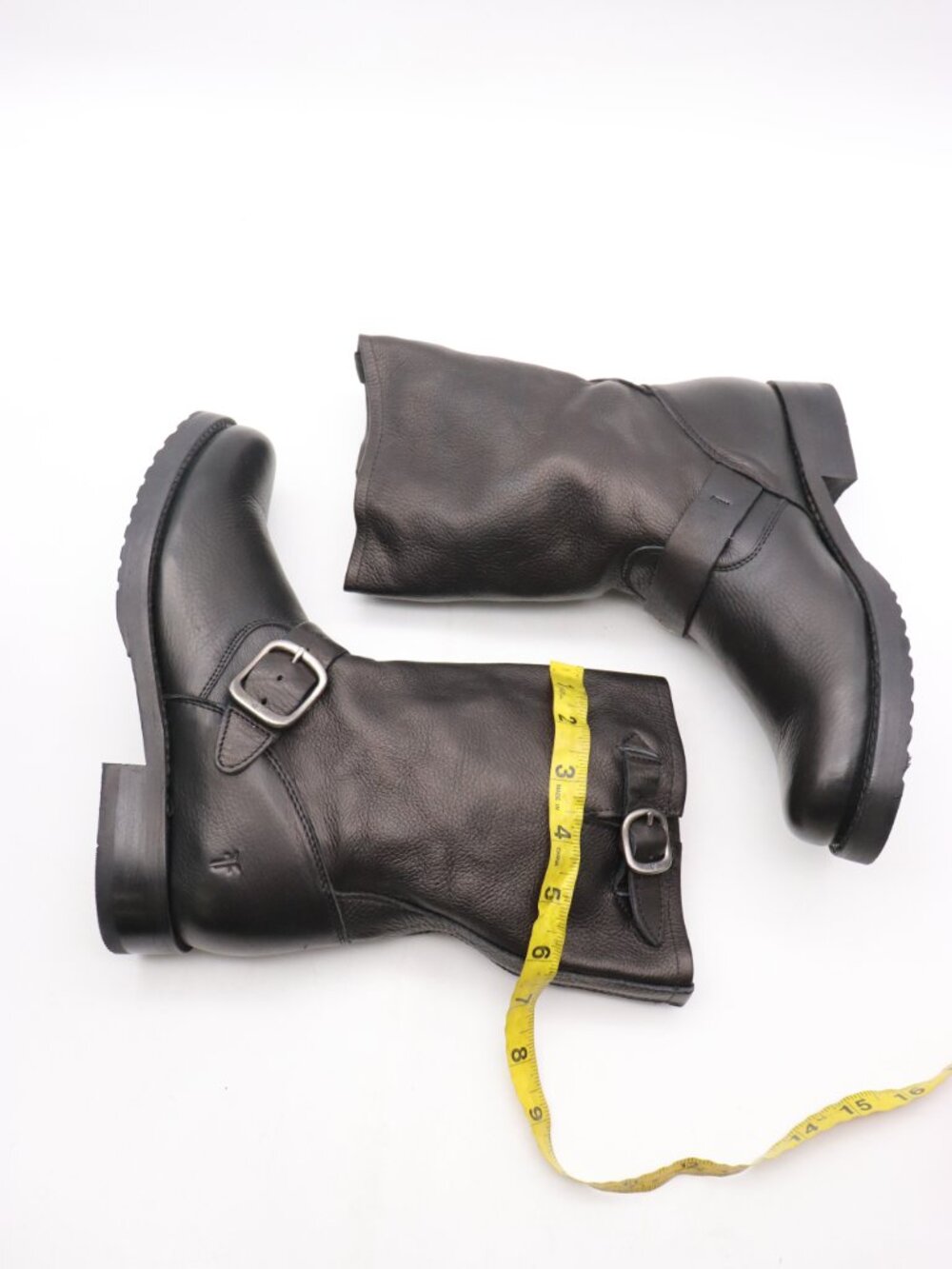 New Frye Veronica Short Boots Women's 7.5 8 B Black Engineer Moto Harness Bootie - Picture 6 of 9